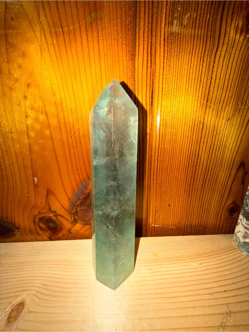 Green Fluorite Tower Point Crystal